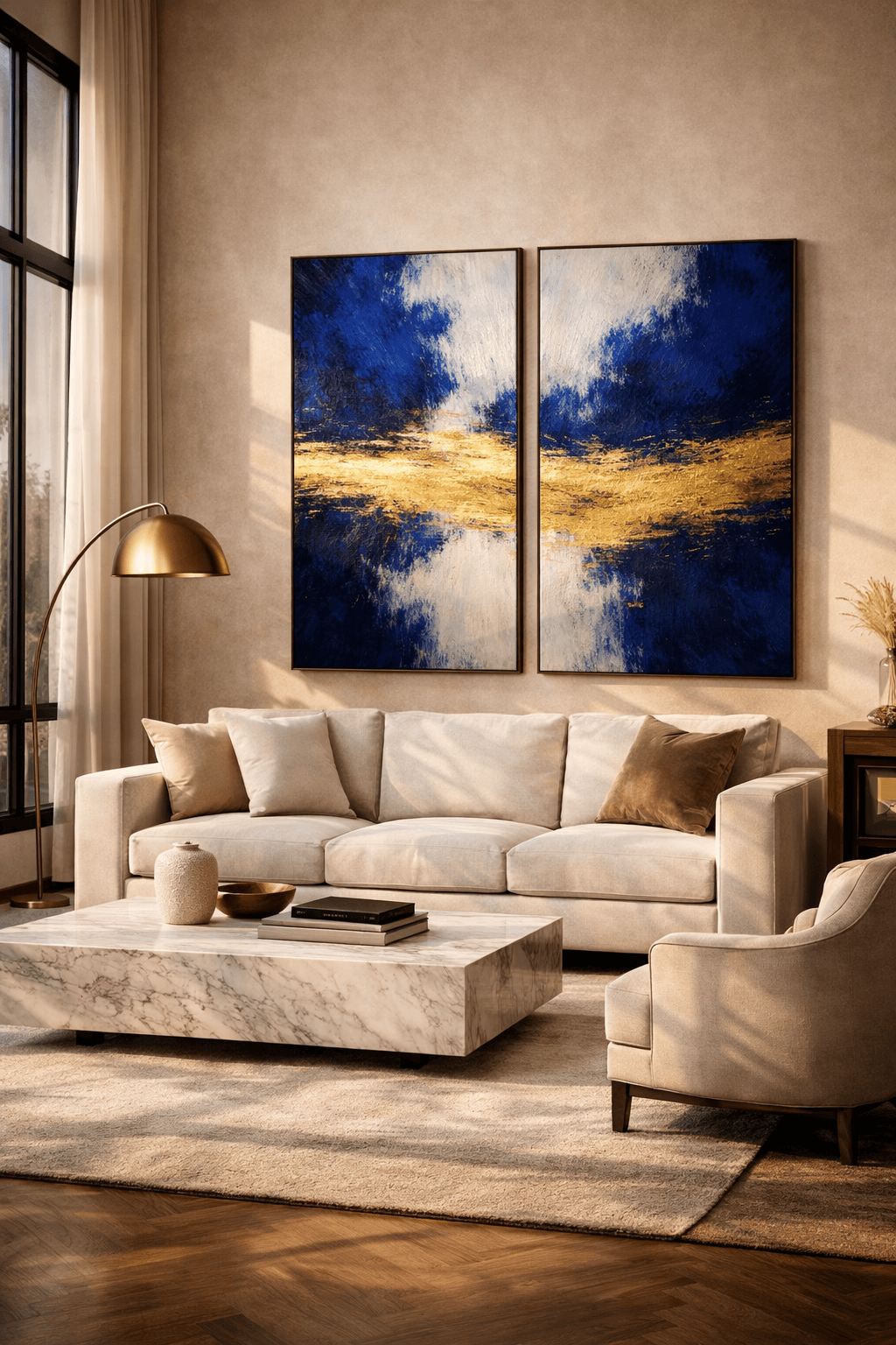 Continuum - Gilded Divide Diptych - Ash & Light Collection