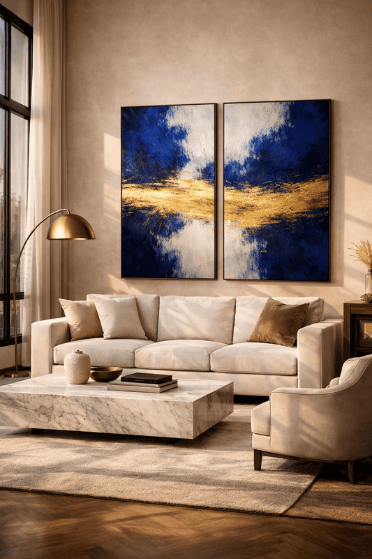 Continuum - Gilded Divide Diptych - Ash & Light Collection