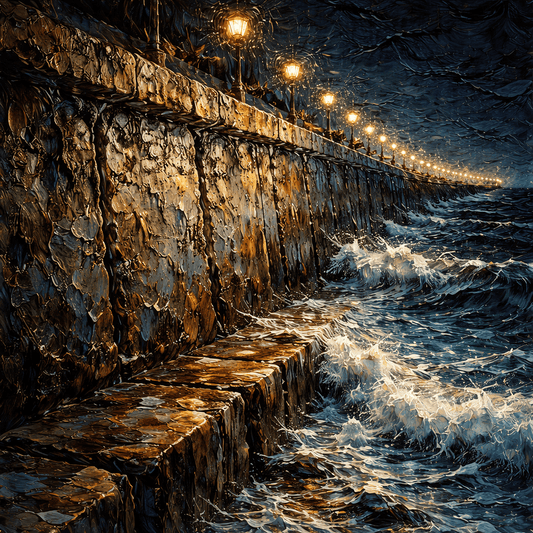 Lanterns Along the Seawall - Luminous Coast Series - Curated Gallery Wall