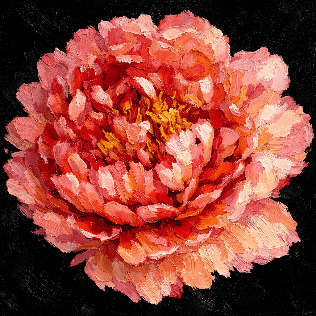 Vermillion Bloom - Peony - Painters Garden Series