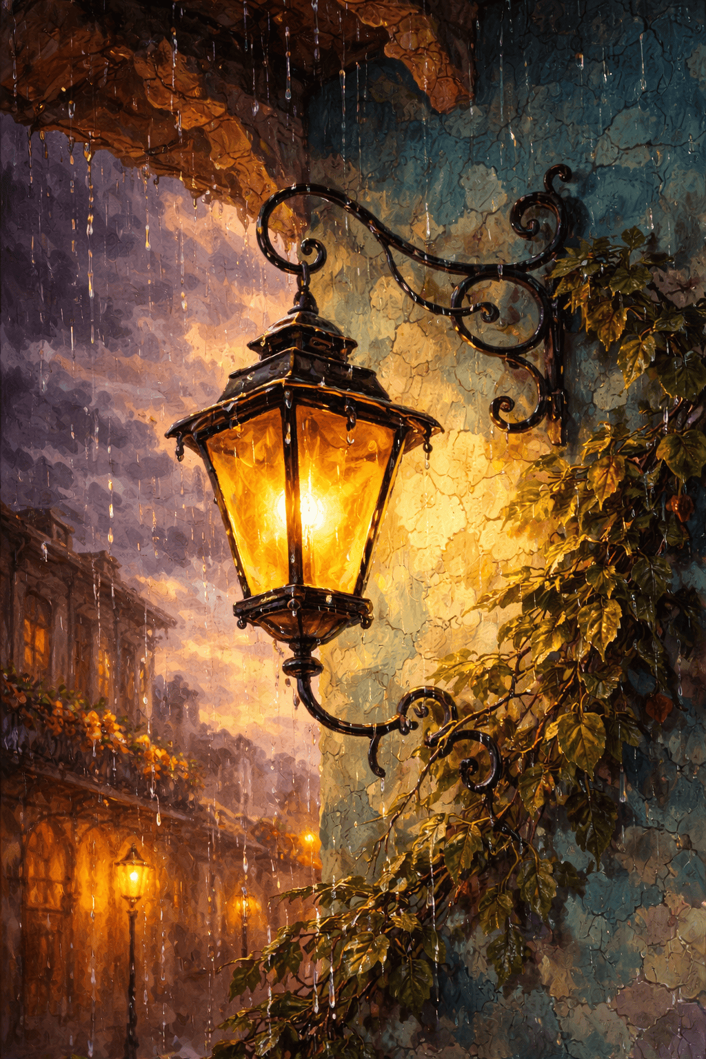Peggy Martin Connector VII — Lanternlight in the Rain - Peggy Martin Curated Wall Collection