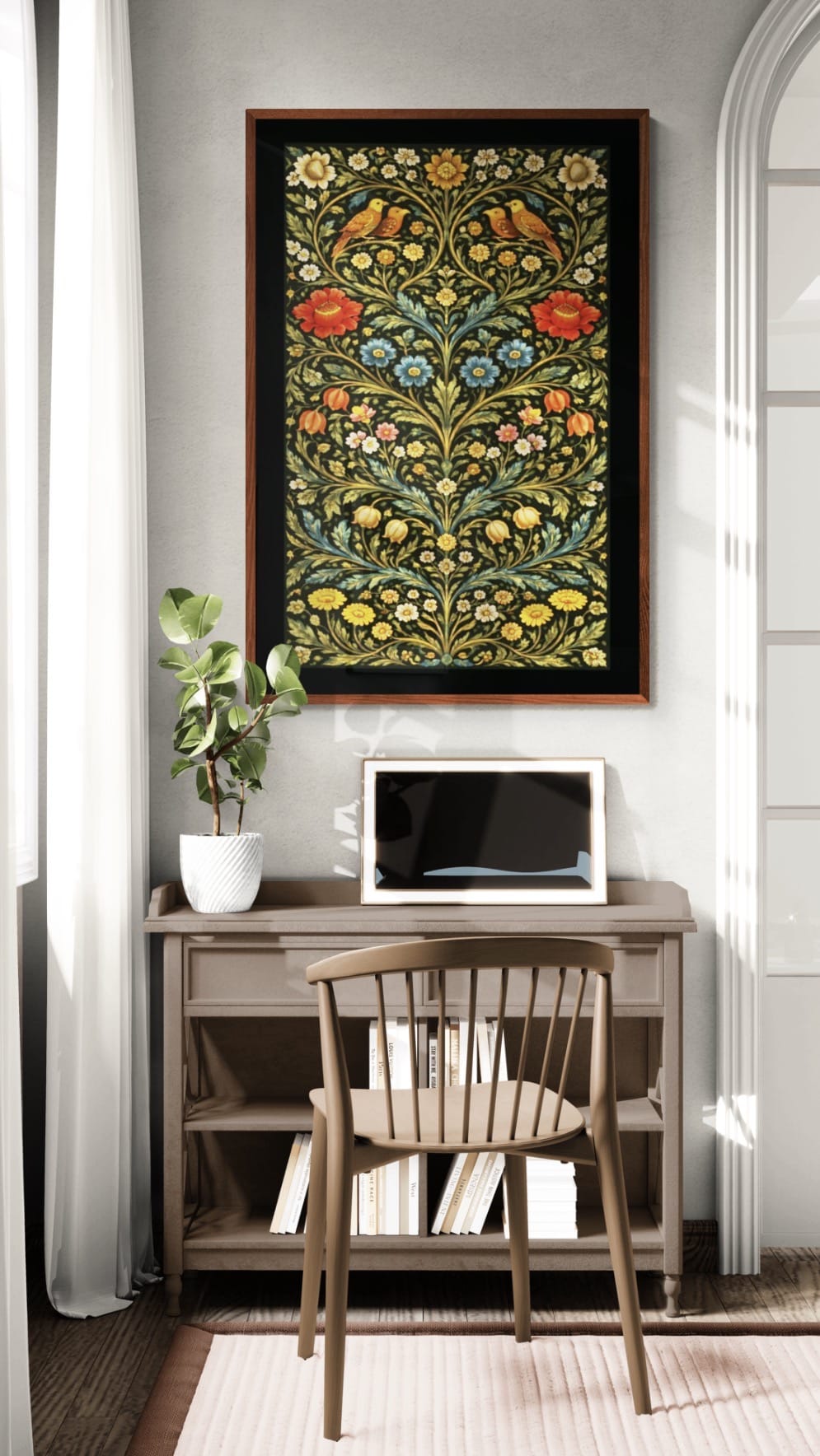 Hawthorn Sentinel - Morris Revival Botanical Single Print -