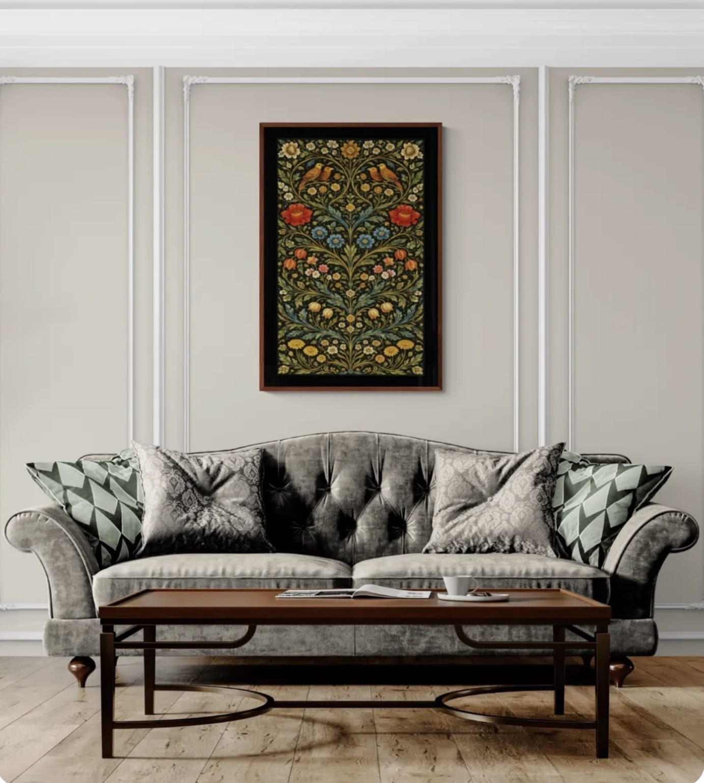 Hawthorn Sentinel - Morris Revival Botanical Single Print -